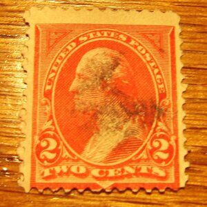 1894 GEORGE WASHINGTON TYPE 1 CARMINE 2 CENT STAMP